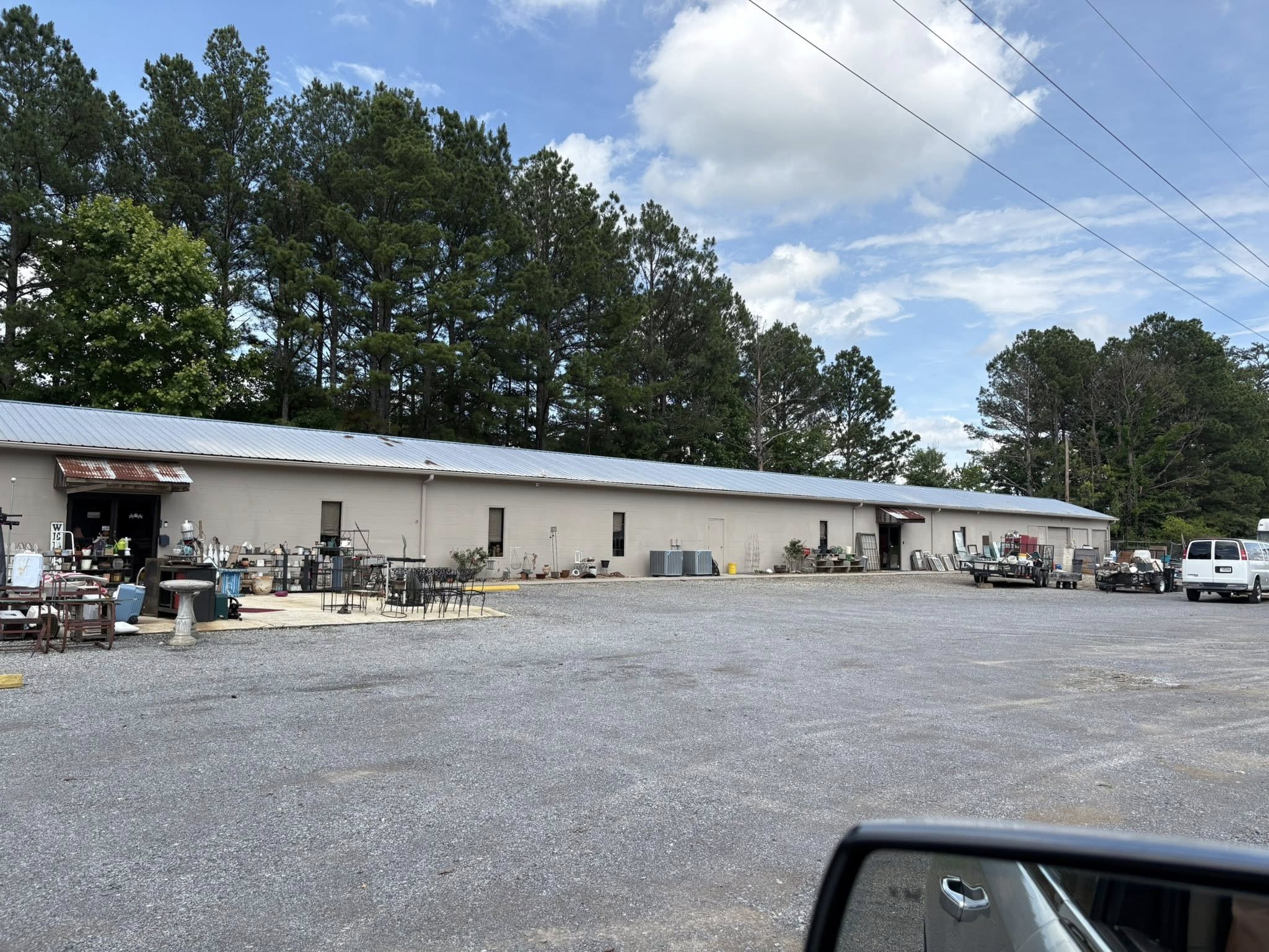 Wide exterior view of the Vintiques storefront
